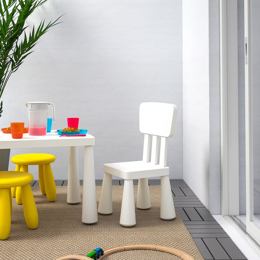 IKEA MAMMUT children's stool, yellow, in/outdoor