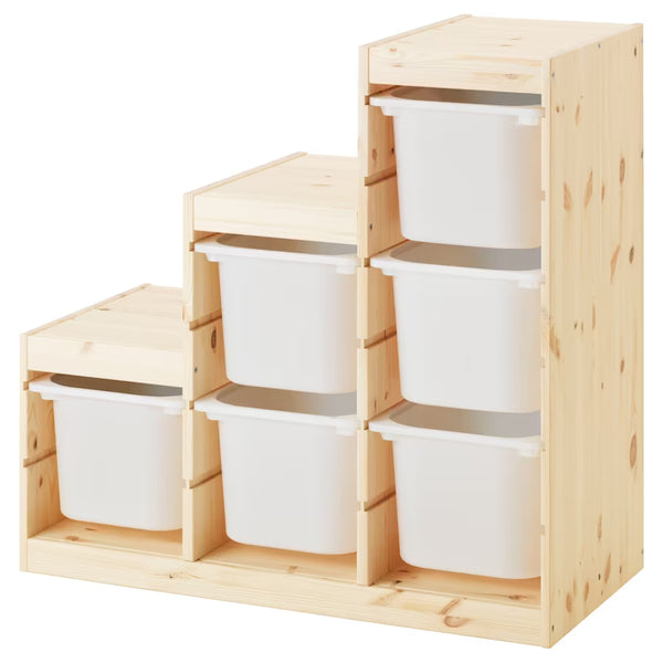 IKEA TROFAST Storage combination, 6 white boxes, 99x44x91 cm