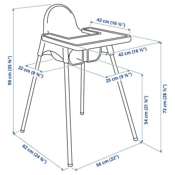  IKEA ANTILOP highchair with tray, white