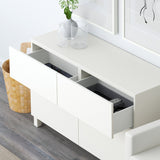 IKEA BESTA storage combination w 2doors/2 drawers, white,120x42x74 cm