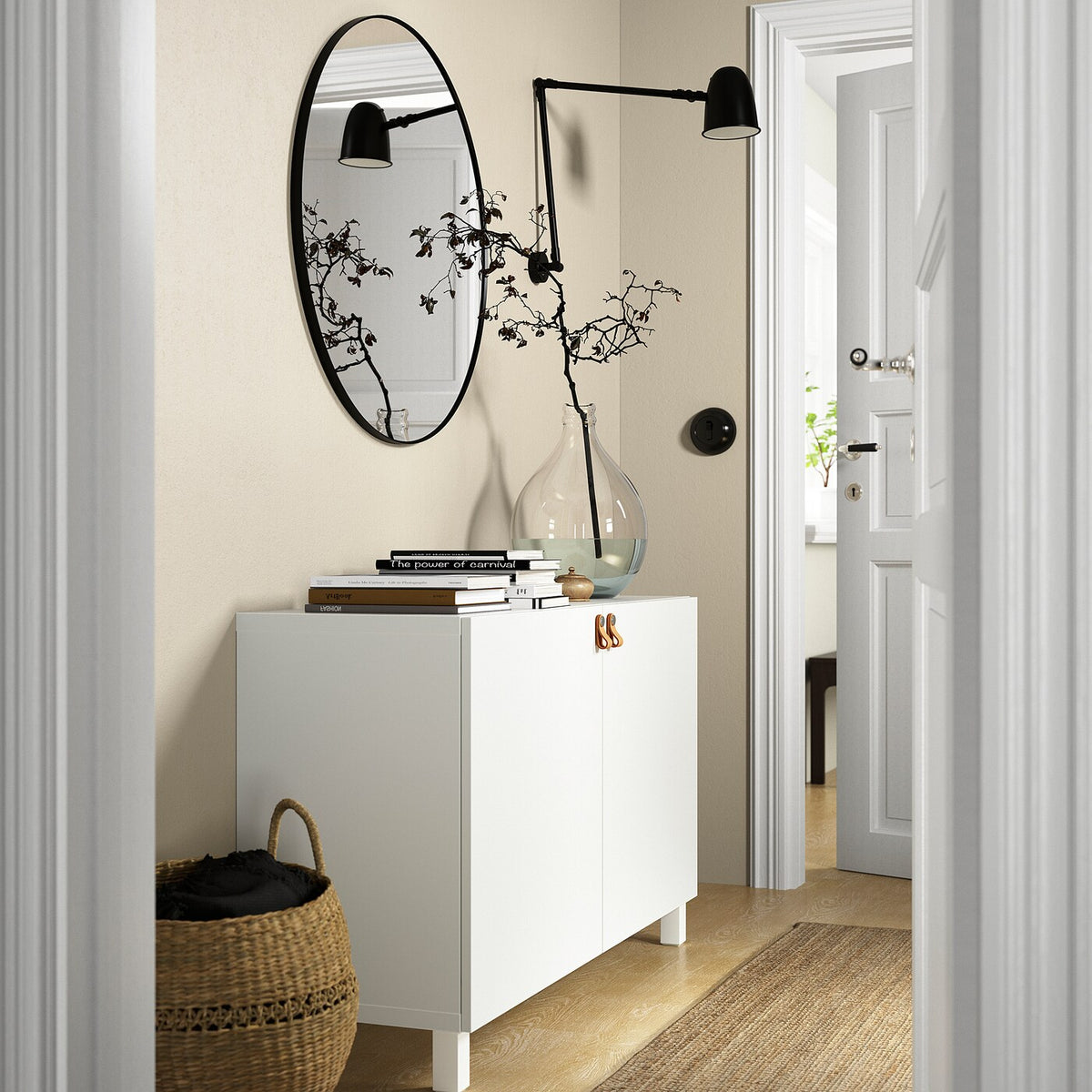 IKEA BESTA storage combination w 2 doors, white,120x42x74 cm