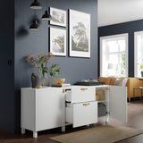 IKEA BESTA storage combination w 2doors/2 drawers, white,180x42x74 cm