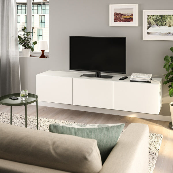 IKEA BESTA TV bench w doors, white,180x42x38 cm