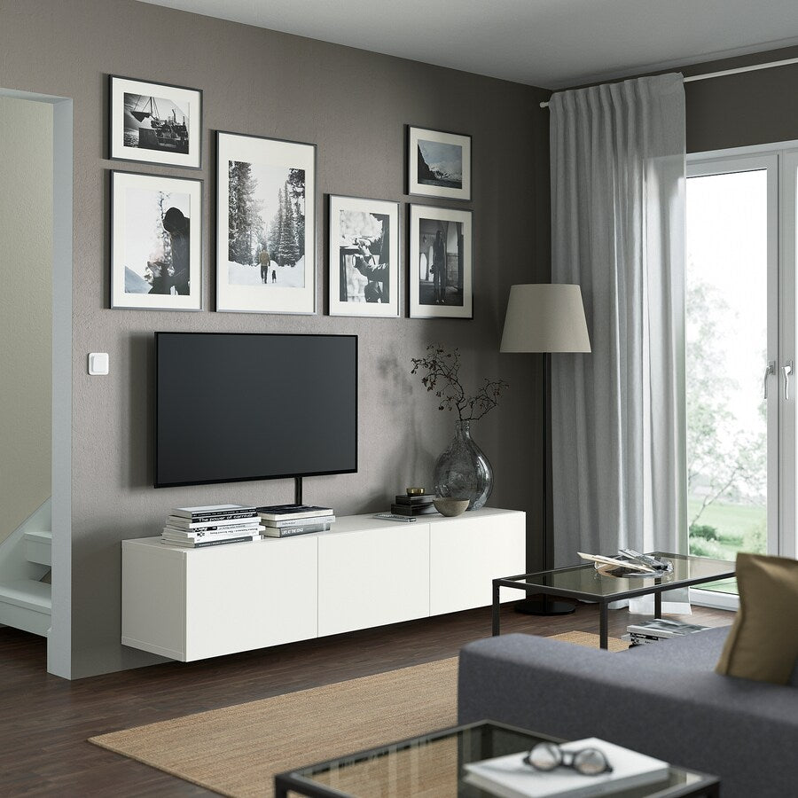 IKEA BESTA TV bench with doors, white,180x42x38 cm