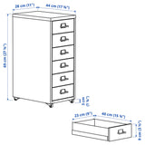 IKEA HELMER drawer unit on castors, white, 28x69 cm