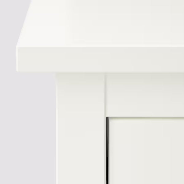 IKEA HEMNES shoe cabinet with 2 compartments, white, 89x30x127 cm