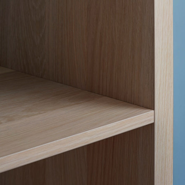 IKEA KALLAX Shelving with 2 drawers/4 doors, oak effect, 112x147 cm
