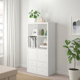 IKEA KALLAX shelving with 2 drawers/2 doors, white, 77x147 cm