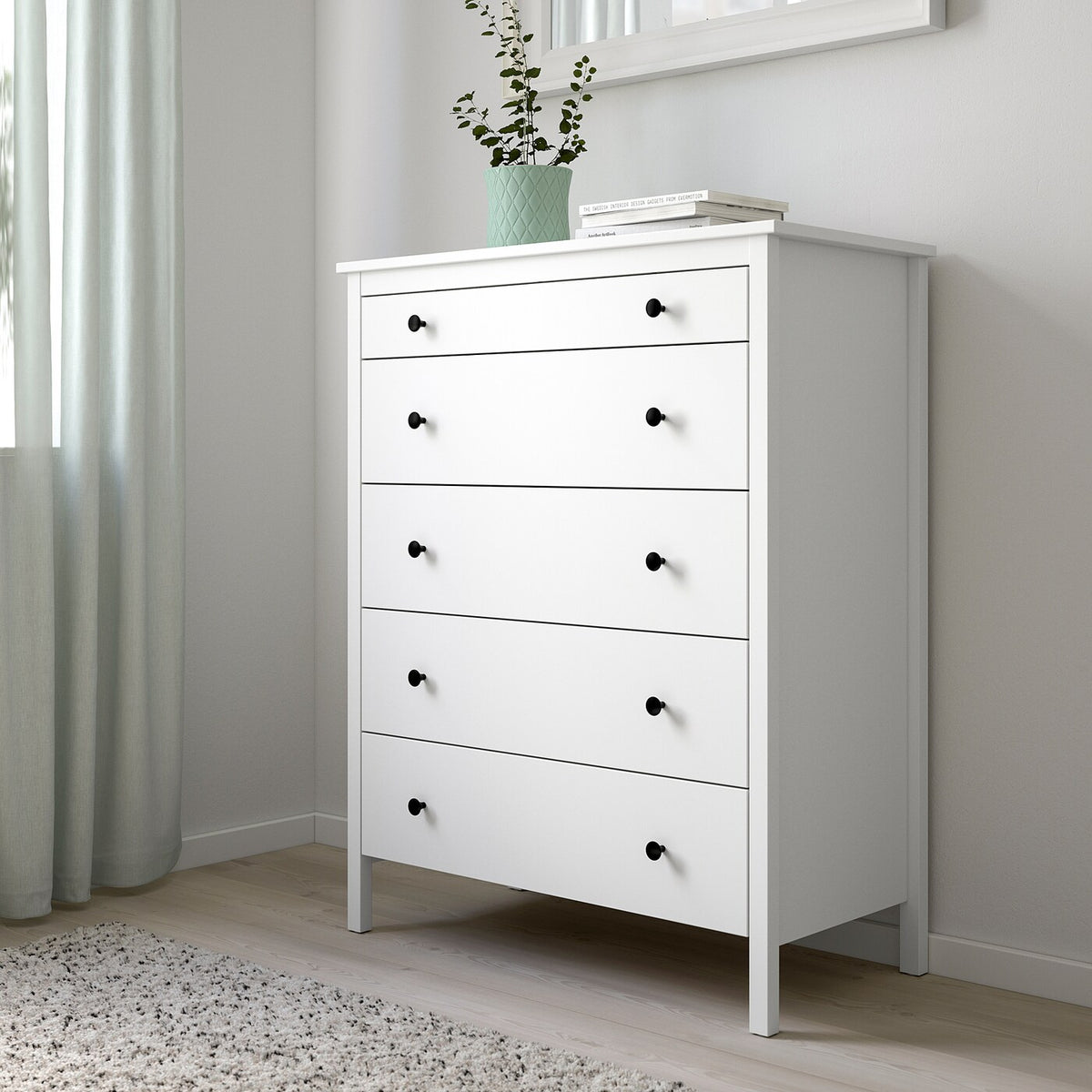 IKEA KOPPANG chest of 5 drawers, white, 90x114 cm