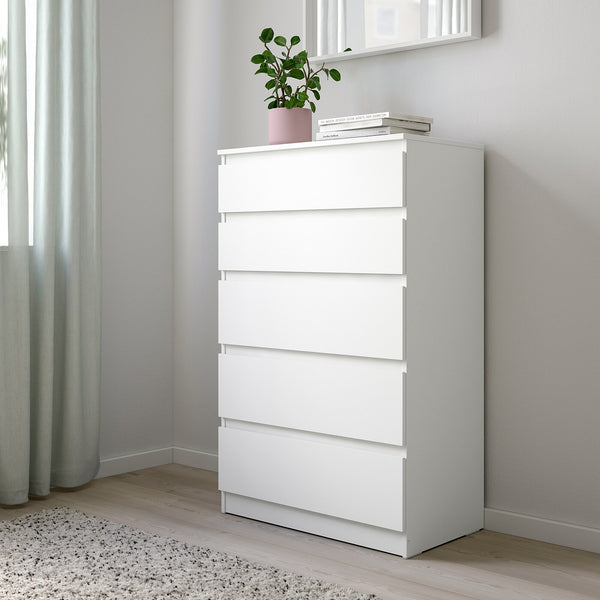 IKEA KULLEN chest of 5 drawers, white, 70x112 cm
