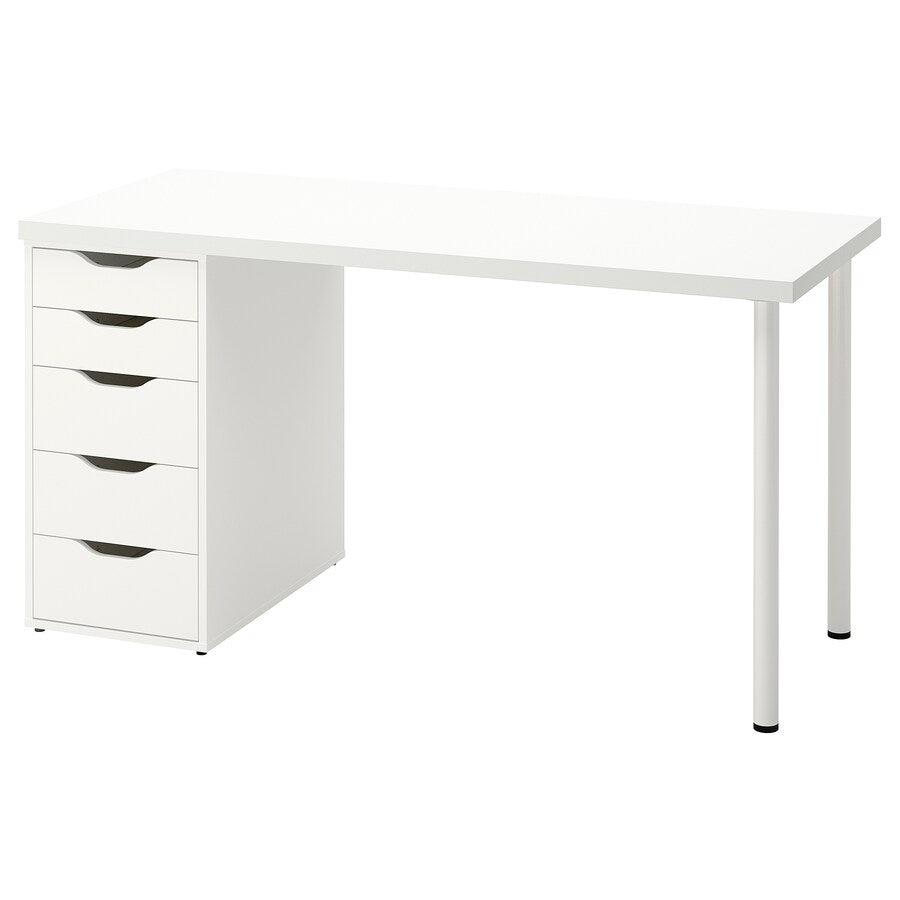 LAGKAPTEN / ALEX table, white,140x60 cm