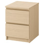 IKEA MALM Chest of 2 drawers, oak veneer, 40x55 cm