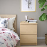 IKEA MALM chest of 2 drawers, white stained oak, 40x55 cm