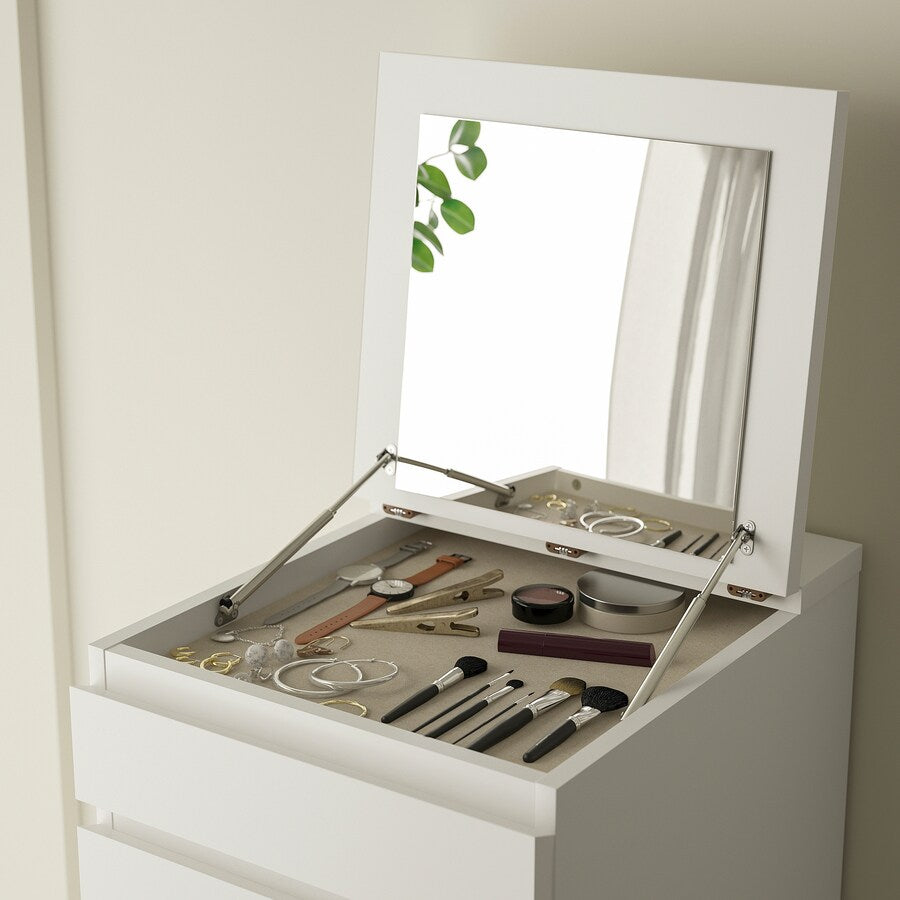 IKEA MALM 6 drawers with mirror, white, 40x123 cm