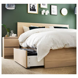 IKEA MALM Bed with 2 drawers, oak veneer, Queen