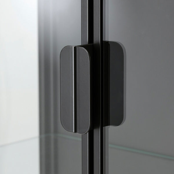 IKEA RUDSTA glass door cabinet, anthracite, 80x37x120 cm