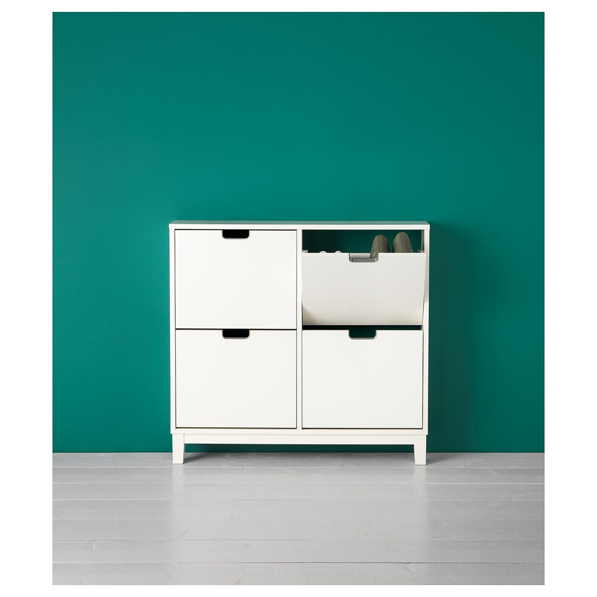 IKEA STALL shoe cabinet with 4 doors, white, 96x17x90 cm