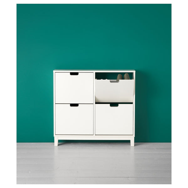 IKEA STALL shoe cabinet with 4 doors, white, 96x17x90 cm