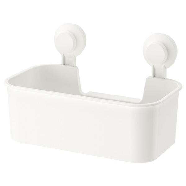 IKEA TISKEN basket with suction cup, white