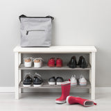 IKEA TJUSIG Bench with shoe storage, white, 81x34x50 cm