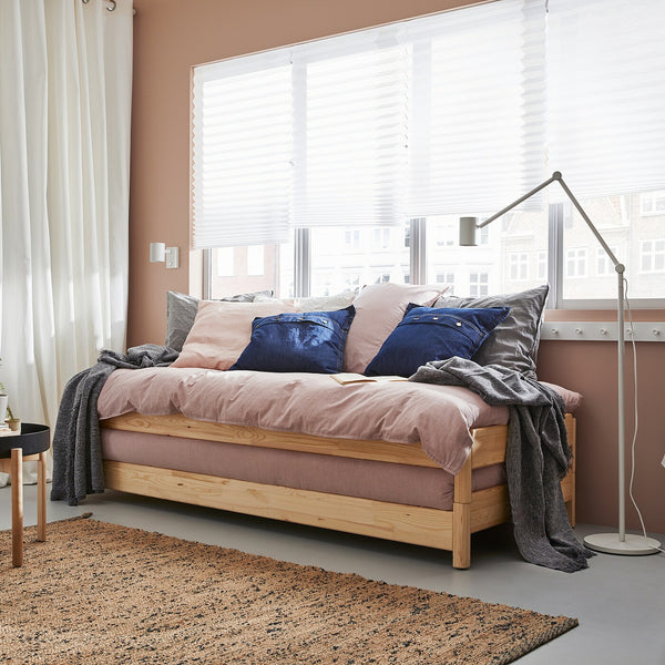  IKEA UTAKER stackable bed w 2 foam mattresses, pine, 80x200 cm